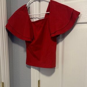 Elegant Red Off-Shoulder Women's Top